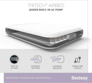 67464 KAMP YATAK FLOK SIYAH +POMPA 203X152CMUT 2