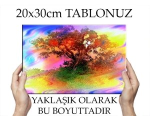 RENKLİ AĞAÇ 7 değişen ölçü ORİJİNAL KANVAS TABLO