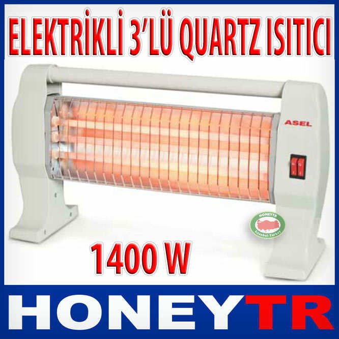 ASEL AH4020 ÜÇ BORULU ELEKTRİKLİ QUARTZ ISITICI