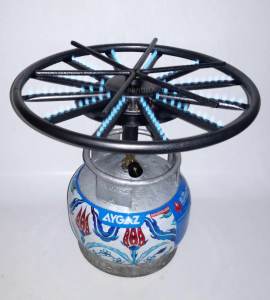 Piknik Tüpüne takılan Dönerli Börek Lahmacun Künefe Pişirme Ocağı Tepsi için 120 delikli Seyyar Ocak Türkiyede ve Dünyada ilk Taşınabilir Dönerli Tepsi Ocağı