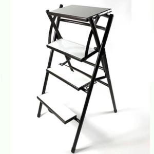 Katlanır Metal Profilli 4 Ahşap Basamaklı Merdivenli Sandalye