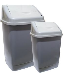 Süper 2li Klik Kapaklı Çöp Kovaları 50 Liitre+30 Litre 2 Adet Bidon Set Sağlam Kalite Geniş Hazneli