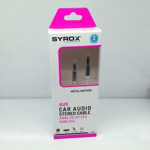Syrox Aux Kablosu Araç İçi ve Ev İçin 3.5mm Jack 1 metre C-20
