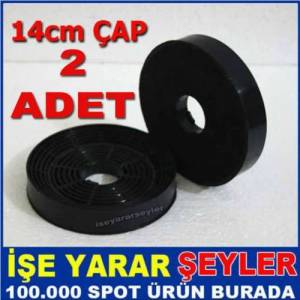 14cm 2 Adet Mutfak Aspiratörü Bacasız Kullanım Duman,Koku Emici Mikro Karbon Aspiratör Filtresi