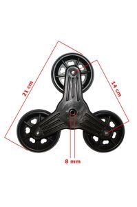 3 Tekerlekli Merdiven Çıkan Pazar Arabası Tekerleği Teker Takımı - 2 Adet