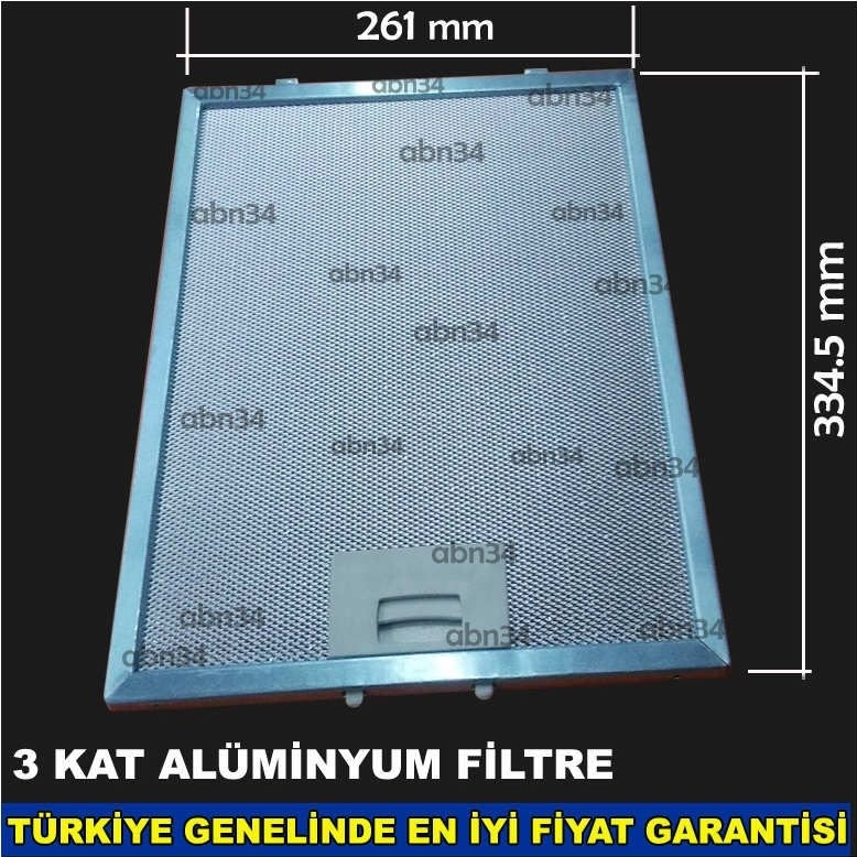 Alüminyum Davlumbaz Filtresi 261x334.5mm Ankastre Filtresi