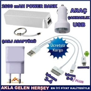 Powerbank hediyeli iphone -samsung+android telefonlara şarj aleti