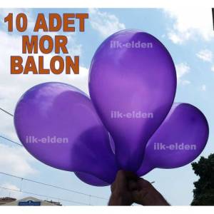 10 adet metalik renk mor balon 1.Kalite İtalyan malı 30cm büyük boy lateks metalik mor renkli Balon