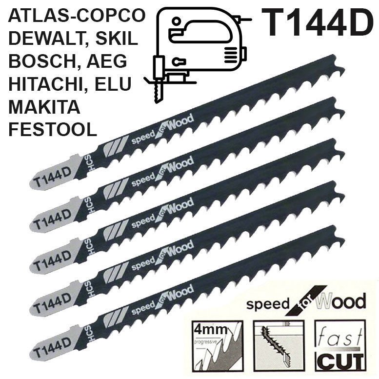 5li Set T144D Dekupaj Testeresi Bıçağı Tüm Modellere Uygun HCS Dayanıklı Malzemeden Testere Bıçağı