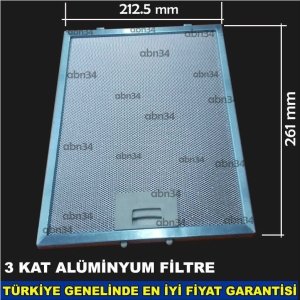 Alüminyum Davlumbaz Filtresi 212.5x261mm Ankastre Filtresi