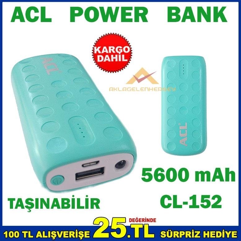 Ücretsiz Kargo ACL CL-152 TAŞINABİLİR ŞARJ ALETİ POWERBANK KD