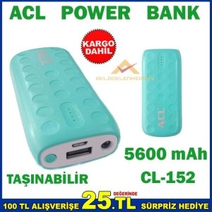 Ücretsiz Kargo ACL CL-152 TAŞINABİLİR ŞARJ ALETİ POWERBANK KD