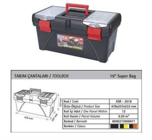 19' SÜPER TAKIM ÇANTASI TOOL BOX 48x26x24cm KD