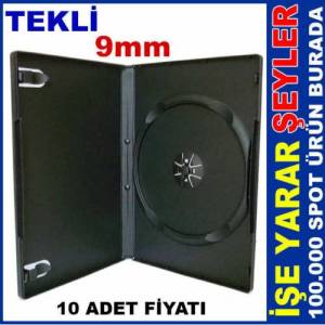 10 ADET KAPAKLI 9mm TEKLİ DVD KUTUSU