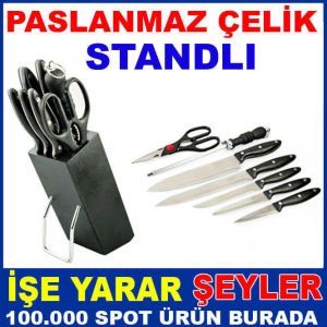 PASLANMAZ STANDLI 8 PARÇA MUTFAK BIÇAK SETİ