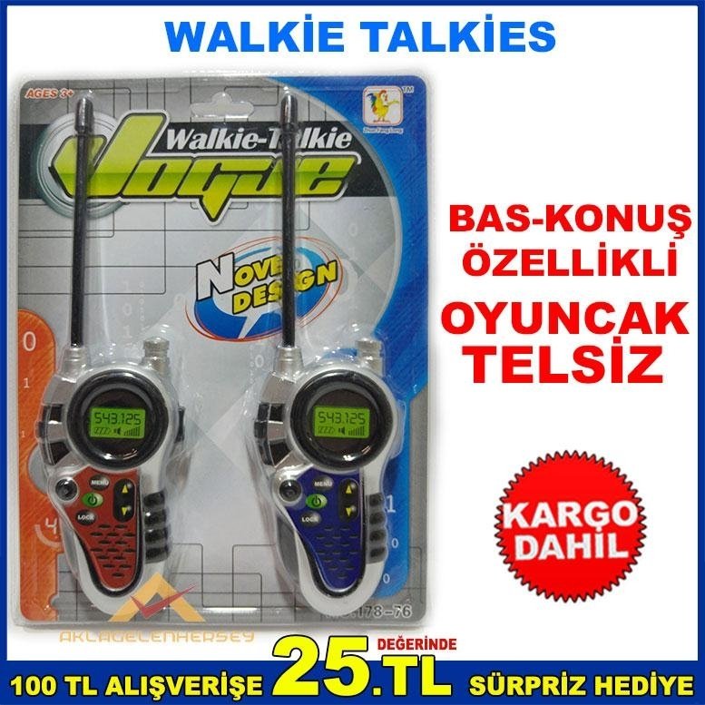 Ücretsiz Kargo WALKİE TALKİES OYUNCAK TELSİZ 100 METRE MESAFELİ