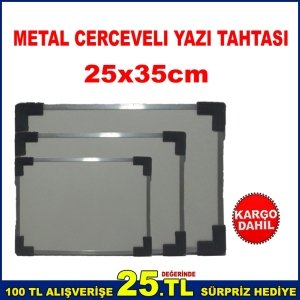 METAL ÇERÇEVELİ 25x35cm  YAZI TAHTASI