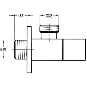 Modern tasarım kare taharet musluğu,90° 1/2