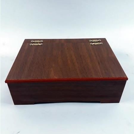 4 Bölmeli Ahşap Kutu Poşet Çay Ve Kahve Kutusu Büyük Boy