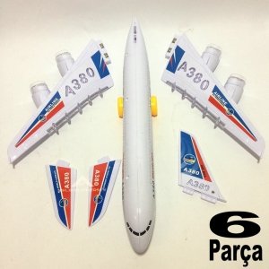 AIRBUS A380 Işıklı,Müzikli Büyük Boy 6 Parçaya Ayrılabilen Uçak