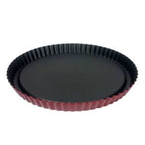 27cm Teflon Yanmaz Yapışmaz Tart Kalıbı Çizgili Tırtıklı Turta Kek Kalıbı Fırın Tepsisi