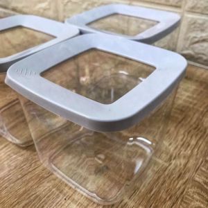 Hava Almaz Kauçuk Kapak 3lü 0,75lt Bakliyat Baharat Saklama Kabı Çerez Kuruyemiş  ve Kuru Meyve