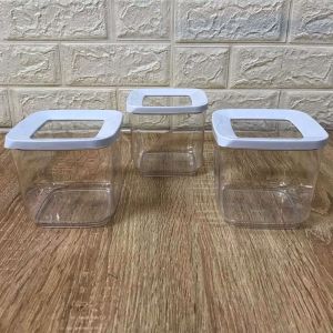 Hava Almaz Kauçuk Kapak 3lü 0,75lt Bakliyat Baharat Saklama Kabı Çerez Kuruyemiş  ve Kuru Meyve