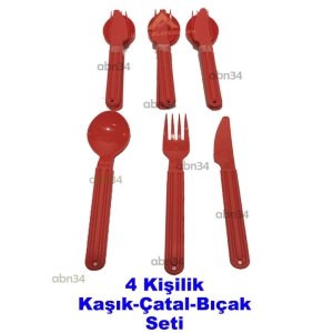 23 Parça Çantalı Plastik Piknik Seti Rahat Taşınan Uzun Ömürlü