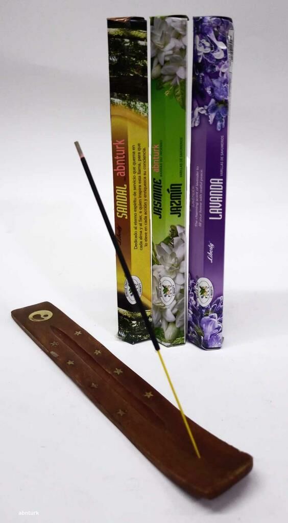 3 Farklı Kokuyla 60 Çubuklu Nefis Tütsü Show Prinç Kakma İşlemeli Özel Ahşap Tütsü Tahtası Hediye