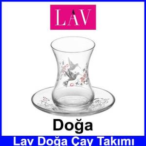 Lav Flowers Çay Takımı Kaliteli Cam Ürün Şık Tasarım Cam Sağlığı