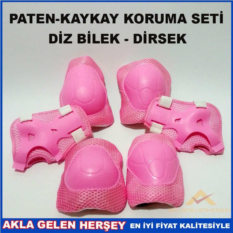 PATEN-KAYKAY DİZ BİLEK DİRSEK KORUMA SETİ PEMBE