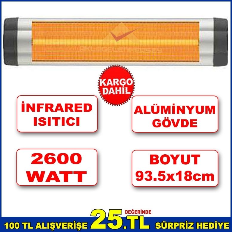 2600W GÜCÜNDE ÇOK FONKSİYONLU ALÜMİNYUM GÖVDELİ İNFRARED ISITICI