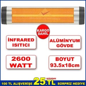 2600W GÜCÜNDE ÇOK FONKSİYONLU ALÜMİNYUM GÖVDELİ İNFRARED ISITICI