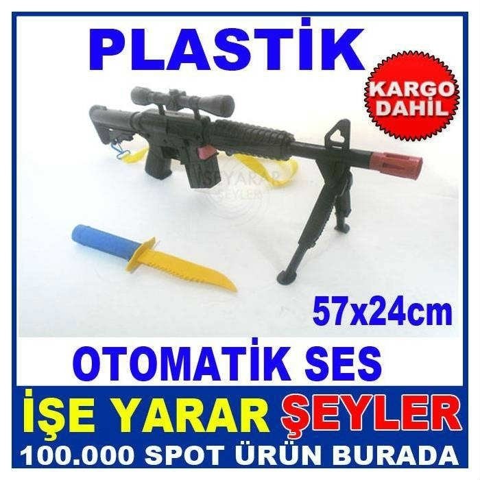 57x24cm OTOMATİK TÜFEK SESLİ BIÇAK TÜFEK SETİ KD