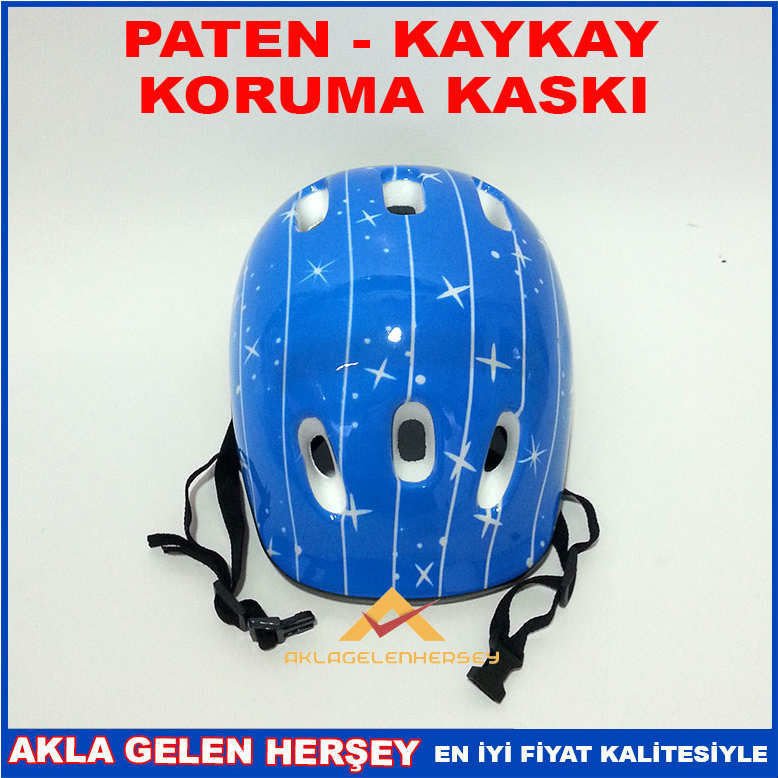 PATEN-KAYKAY ve BİSİKLET KORUMA KASKI MAVİ