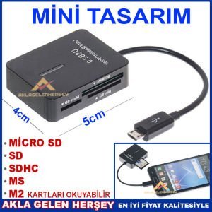 5 GİRİŞ MİNİ USB2.0 PORT TELEFON KARTI OKUYUCU