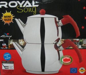 KÜRE MODEL ÇELİK ÇAYDANLIK SETİ BÜYÜK BOY