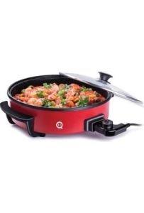 Granit iç yuzey 32 cm Genişlik  Elektrikli pizza tenceresi 1500W Cam Kapaklı  Elektrikli Tencere