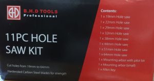 11 Parça 19-64 mm Alçıpan Ahşap Delme Panç Seti