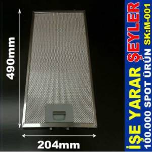 204x490mm Ankastre Aspiratör Alüminyum Filtre