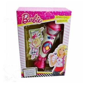 Barbie Renkli Sesli ve Işıklı Mikrofon Ses Değiştirme Özellikli
