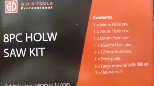 8 Parça 64-127 mm Büyük Boy Alçıpan Ahşap Delme Panç Seti