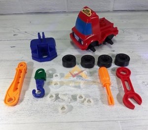Çocuklara Eğitici Öğretici Sök-Tak Puzzle Vinç Kepçe Kamyon Sökül