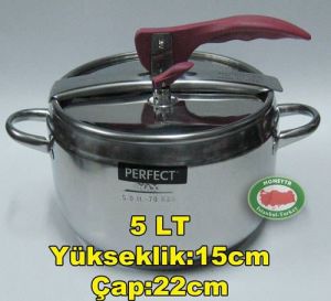 HASCEVHER DÜDÜKLÜ TENCERE 5 LT ÇİFT GÜVENLİKLİ