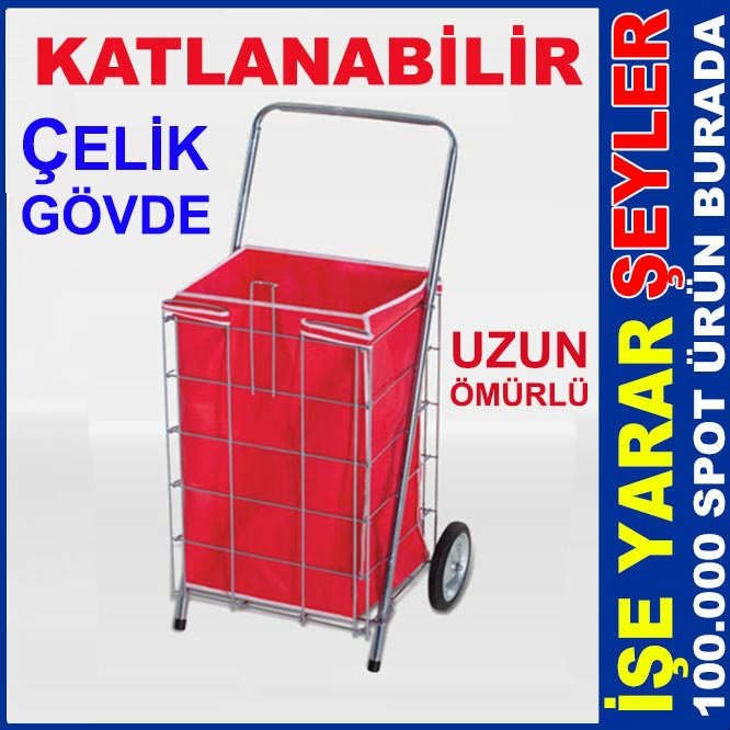 KATLANABİLİR ÇELİK GÖVDE SAĞLAM PAZAR ARABASI