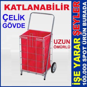 KATLANABİLİR ÇELİK GÖVDE SAĞLAM PAZAR ARABASI