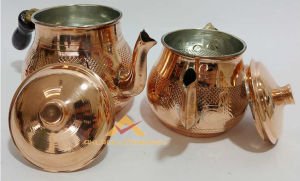 MALZEME %100 BAKIR ÇAYDANLIK SETİ İÇ YÜZEY KALAYLI ÇAYDANLIK TAKIMI ALT-ÜST BAKIR ÇAY DEMLİĞİ TAKIMI