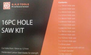 16 Parça 19-127 mm Büyük ve Küçük Boylar Alçıpan Ahşap Delme Panç Seti