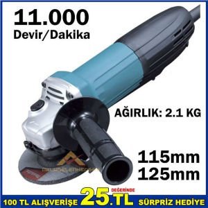 TamPROFESYONEL 1000watt 115-125mm TAŞLAMA MOTORU