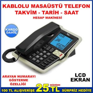 TTEC ÇOK FONKSİYONLU MASAÜSTÜ KABLOLU TELEFON